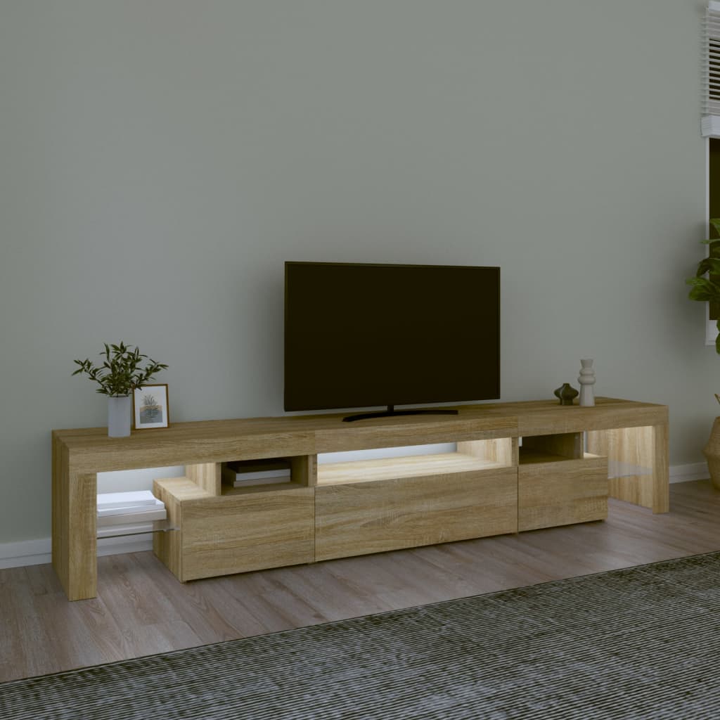 TV omarica z LED lučkami sonoma hrast 215x36,5x40 cm