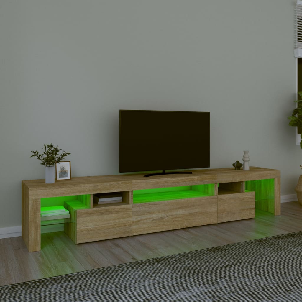 TV omarica z LED lučkami sonoma hrast 215x36,5x40 cm