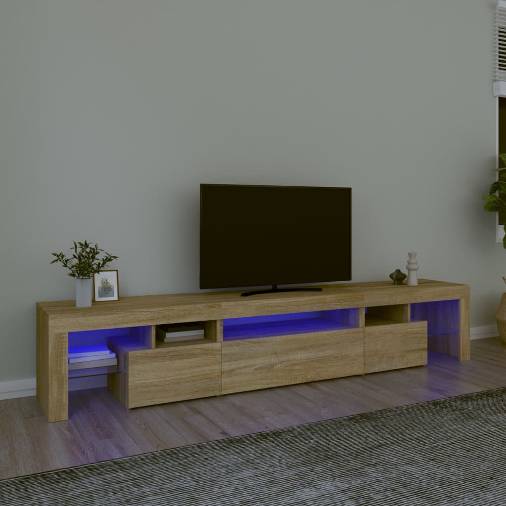 TV omarica z LED lučkami sonoma hrast 215x36,5x40 cm