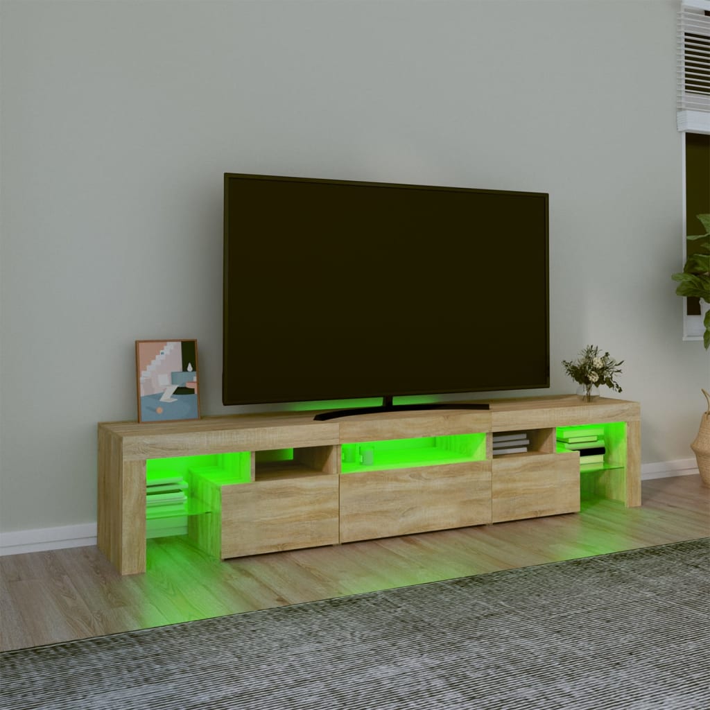 TV omarica z LED lučkami sonoma hrast 200x36,5x40 cm