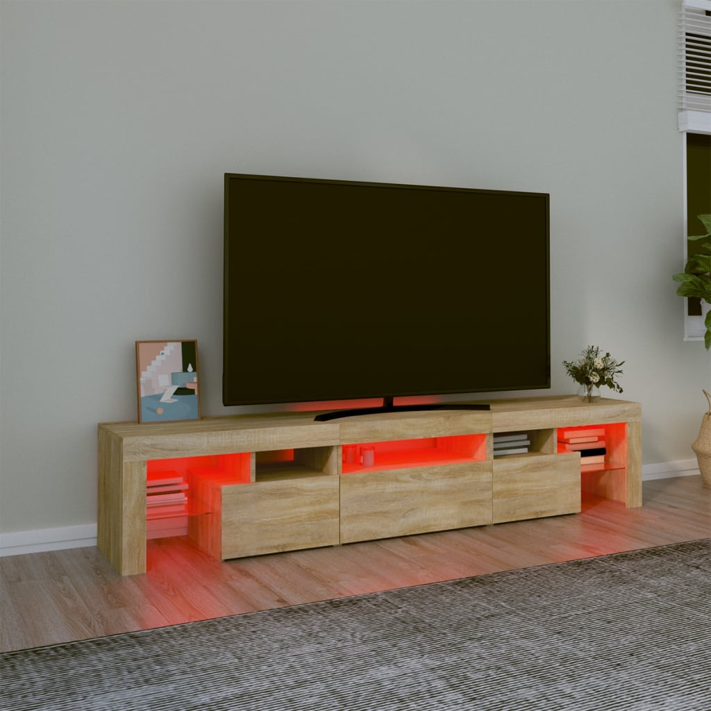 TV omarica z LED lučkami sonoma hrast 200x36,5x40 cm