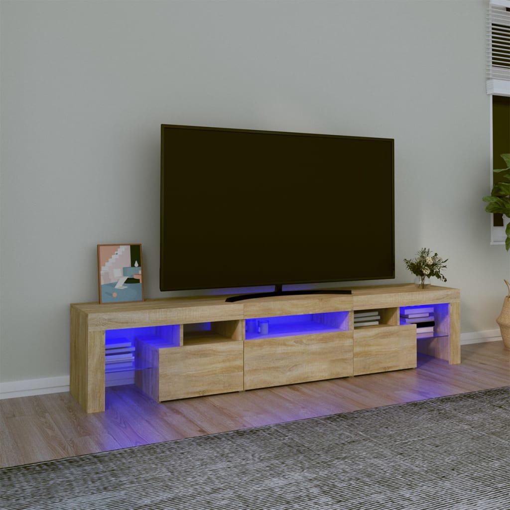 TV omarica z LED lučkami sonoma hrast 200x36,5x40 cm