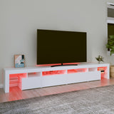 TV omarica z LED lučkami bela 260x36,5x40 cm