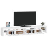 TV omarica z LED lučkami bela 260x36,5x40 cm