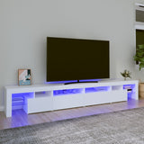 TV omarica z LED lučkami bela 260x36,5x40 cm