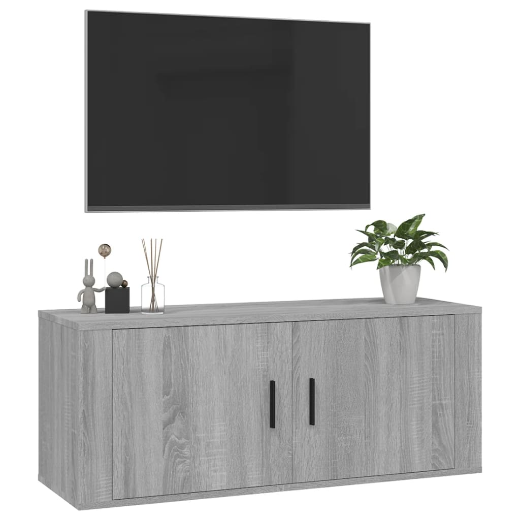 Stenska TV omarica siva sonoma 100x34,5x40 cm