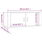 Stenska TV omarica siva sonoma 100x34,5x40 cm