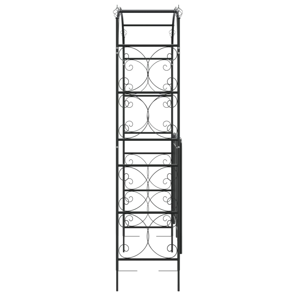 Vrtni obok z vrati črne barve 108x45x235 cm jeklo