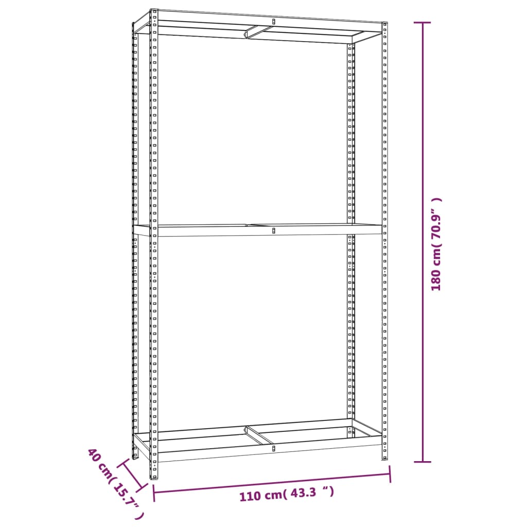 Stojalo za pnevmatike 3 kosi srebrno 110x40x180 cm jeklo