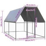 Zunanji kokošnjak 2x4x2 m pocinkano jeklo