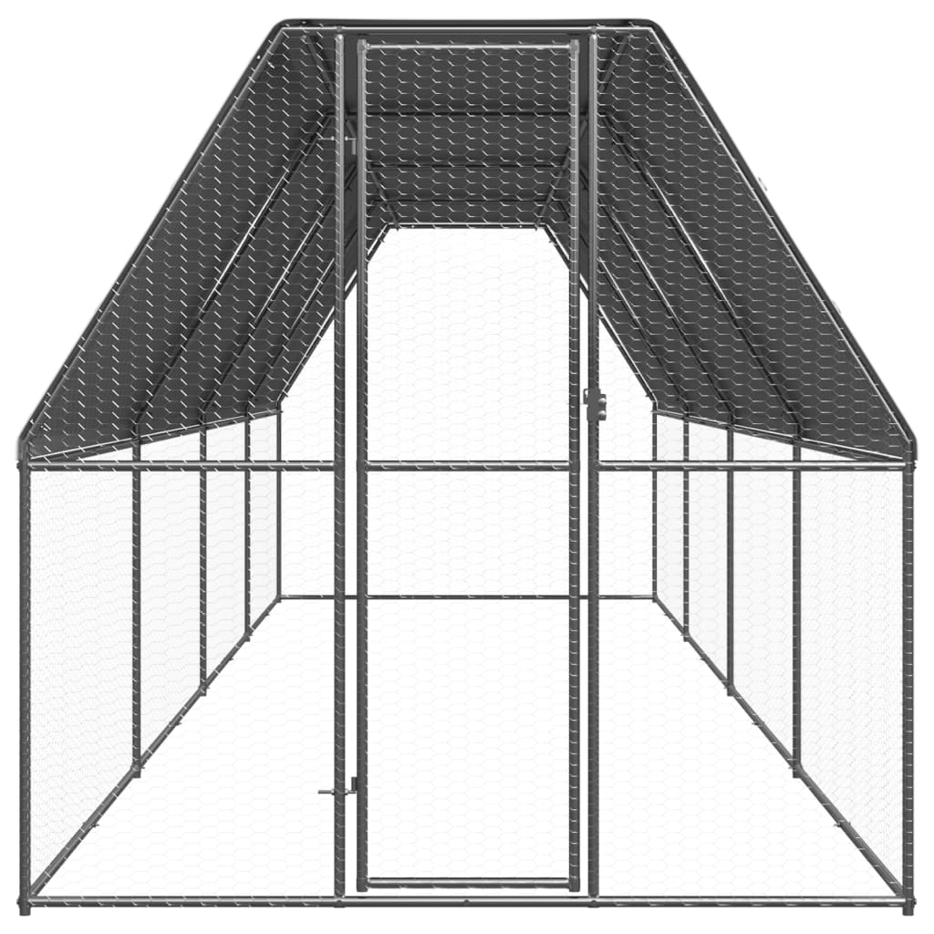 Zunanji kokošnjak 2x8x2 m pocinkano jeklo