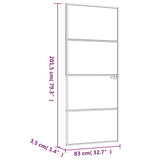 Notranja vrata črna 83x201,5 cm kaljeno steklo & aluminij tanka