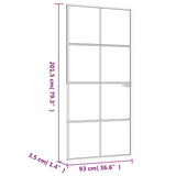 Notranja vrata črna 93x201,5 cm kaljeno steklo & aluminij tanka