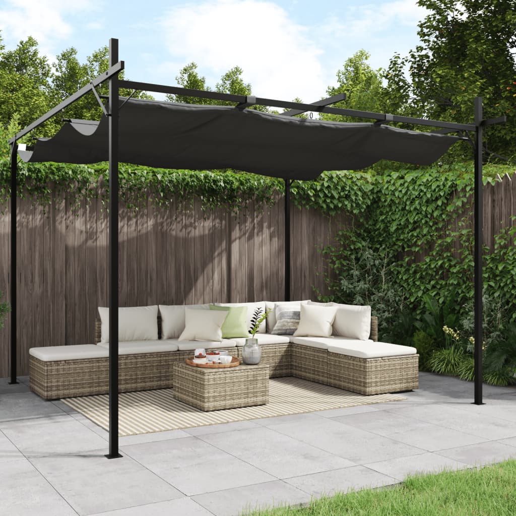 Pergola s pomično streho antracitna 295x292x230 cm