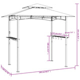 Paviljon za žar s policami antracit 240x150x243 cm jeklo