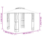 Paviljon s streho antracit 300x300x270 m jeklo