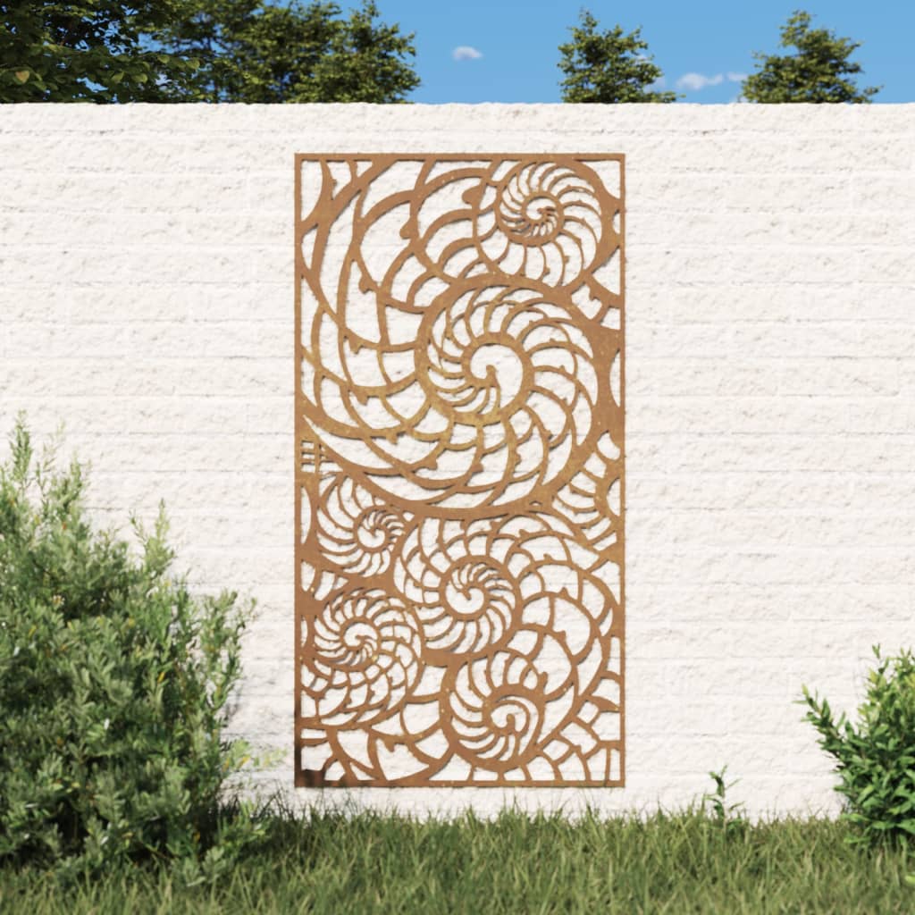 Vrtna stenska dekoracija 105x55 cm corten jeklo školjke