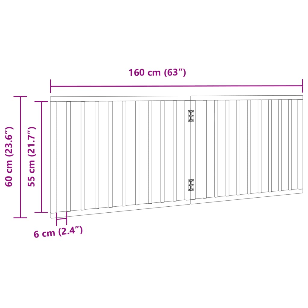 Vrata za pse zložljiva 2 panela 160 cm topolovina