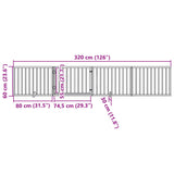 Ograda za pse z vrati zložljiva 4 paneli rjava 320cm topolovina