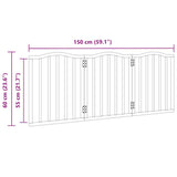 Vrata za pse zložljiva 3 paneli 150 cm topolovina