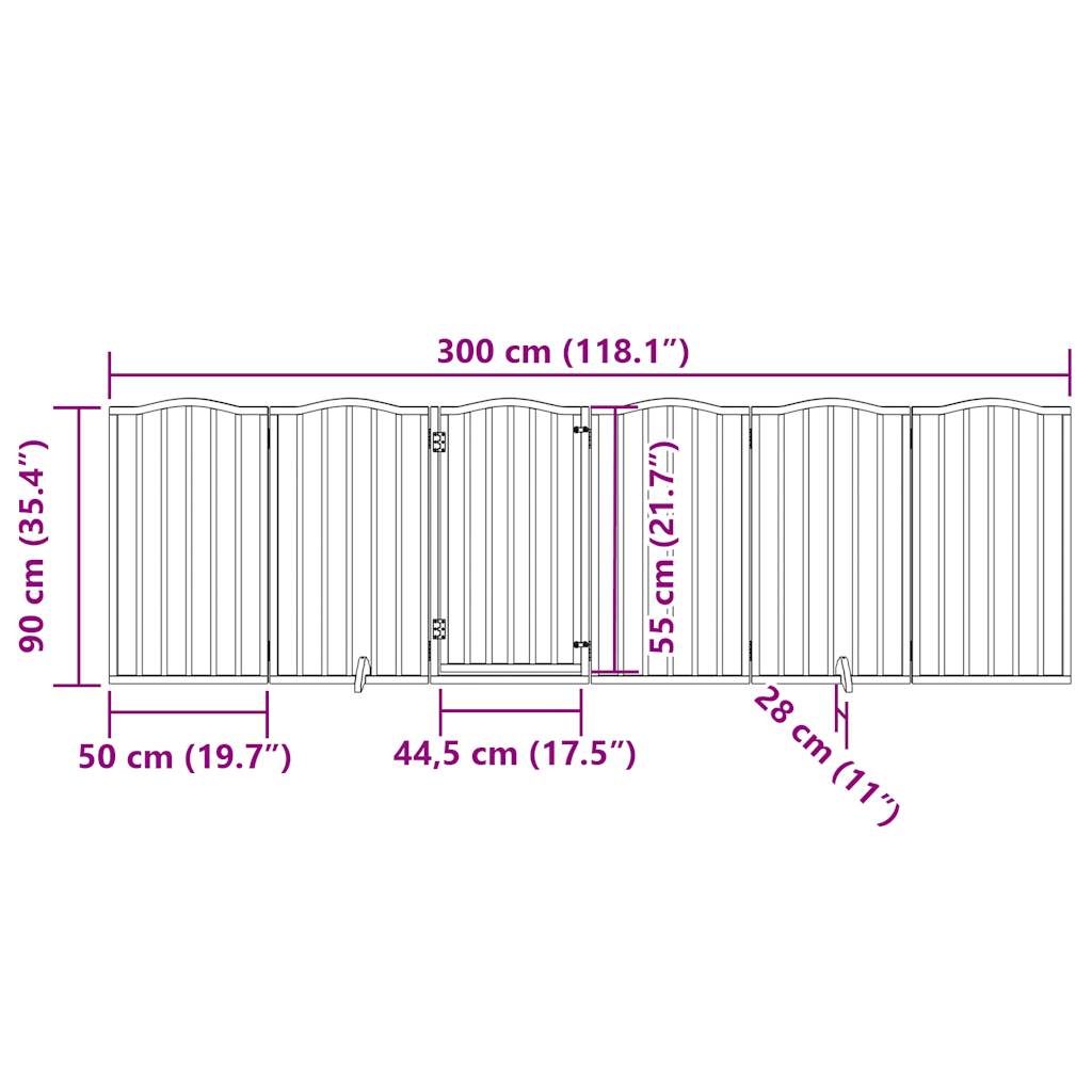 Ograda za pse z vrati zložljiva 6 panelov 300 cm topolovina