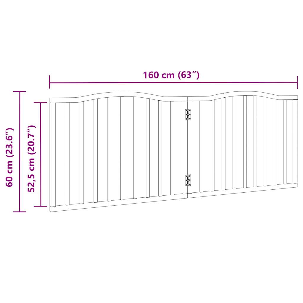 Vrata za pse zložljiva 2 panela 160 cm topolovina