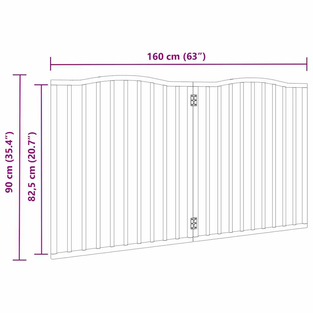 Vrata za pse zložljiva 2 panela 160 cm topolovina