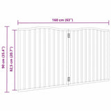 Vrata za pse zložljiva 2 panela rjava 160 cm topolovina