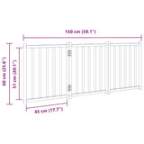 Vrata za pse zložljiva 3 paneli rjava 150 cm topolovina