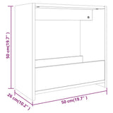 Stranska mizica rjav hrast 50x26x50 cm inženirski les