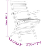 Zložljivi vrtni stoli 4 kosi 55x62x90 cm trdna tikovina