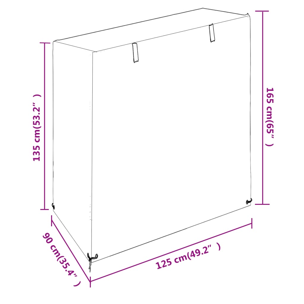 Prevleka za gugalno klop 8 obročkov 125x90x135/165 cm PE