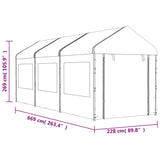 Paviljon s streho bel 6,69x2,28x2,69 m polietilen