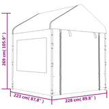 Paviljon s streho bel 6,69x2,28x2,69 m polietilen