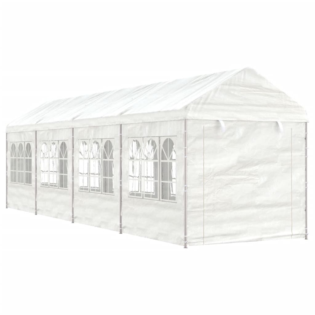 Paviljon s streho bel 8,92x2,28x2,69 m polietilen