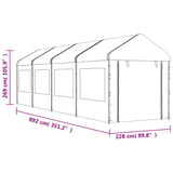 Paviljon s streho bel 8,92x2,28x2,69 m polietilen