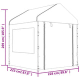 Paviljon s streho bel 8,92x2,28x2,69 m polietilen