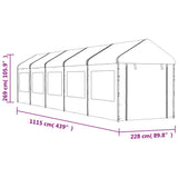 Paviljon s streho bel 11,15x2,28x2,69 m polietilen