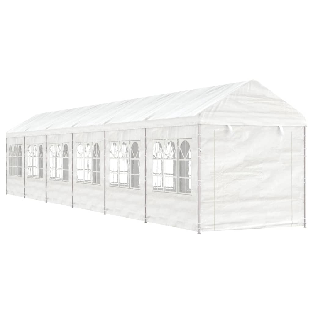 Paviljon s streho bel 13,38x2,28x2,69 m polietilen