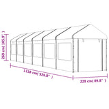 Paviljon s streho bel 13,38x2,28x2,69 m polietilen