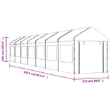 Paviljon s streho bel 15,61x2,28x2,69 m polietilen