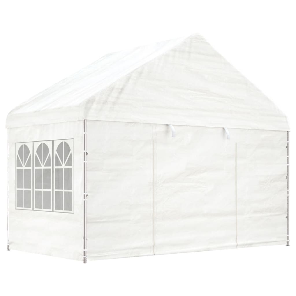 Paviljon s streho bel 6,69x4,08x3,22 m polietilen