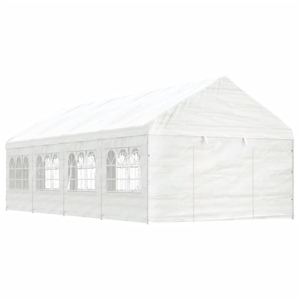 Paviljon s streho bel 8,92x4,08x3,22 m polietilen