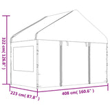 Paviljon s streho bel 8,92x4,08x3,22 m polietilen