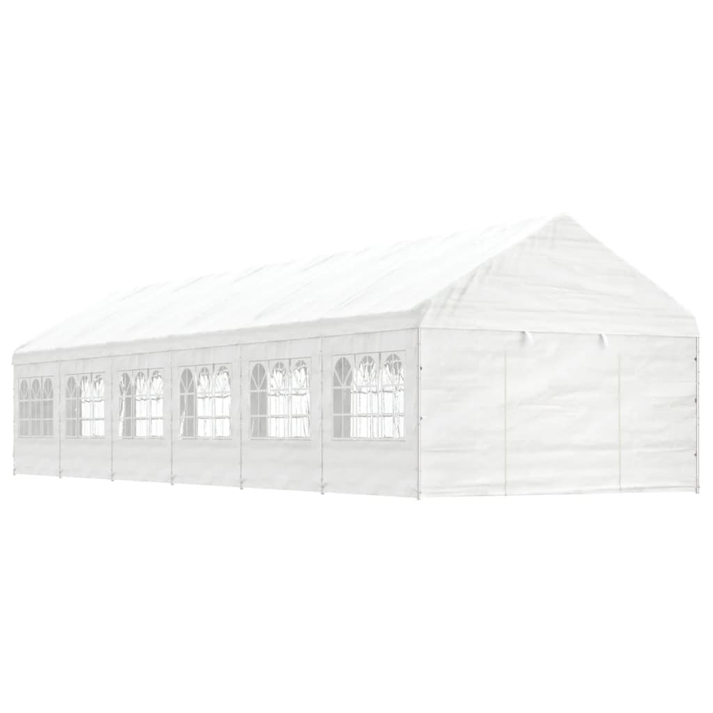 Paviljon s streho bel 13,38x4,08x3,22 m polietilen