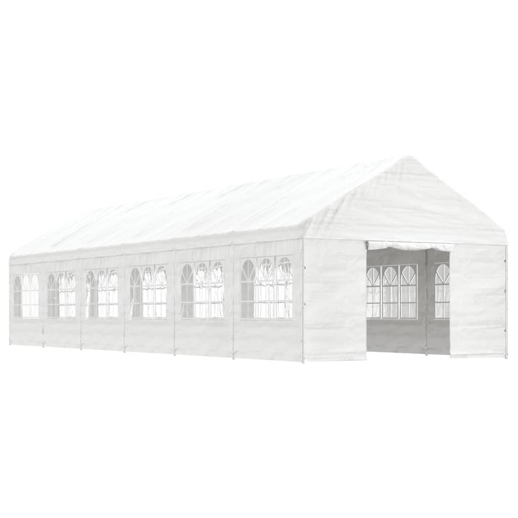 Paviljon s streho bel 13,38x4,08x3,22 m polietilen