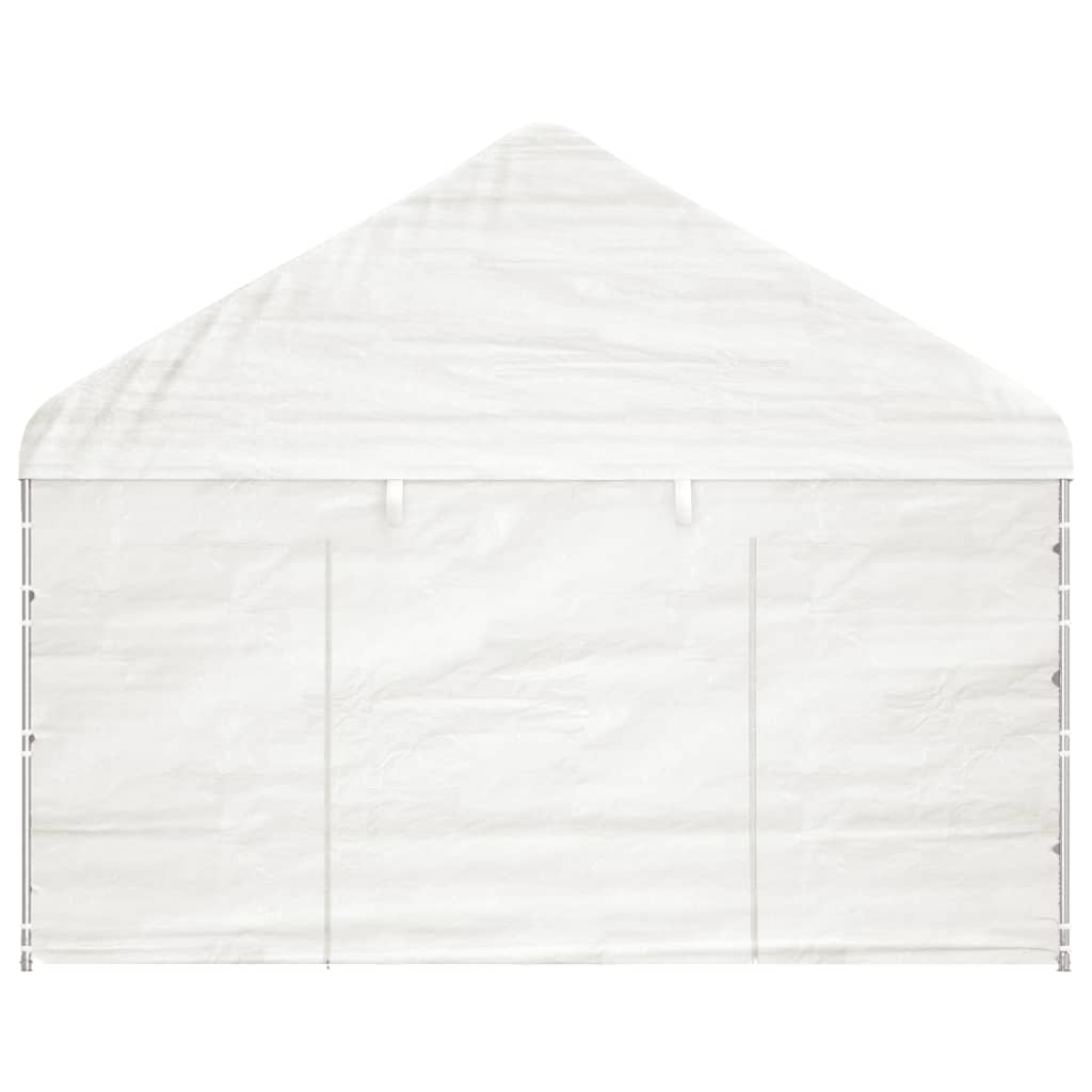 Paviljon s streho bel 13,38x4,08x3,22 m polietilen