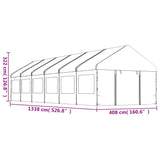 Paviljon s streho bel 13,38x4,08x3,22 m polietilen