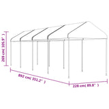 Paviljon s streho bel 8,92x2,28x2,69 m polietilen