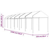 Paviljon s streho bel 13,38x2,28x2,69 m polietilen